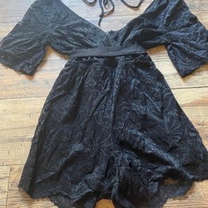 Black Lace Mini Romper
